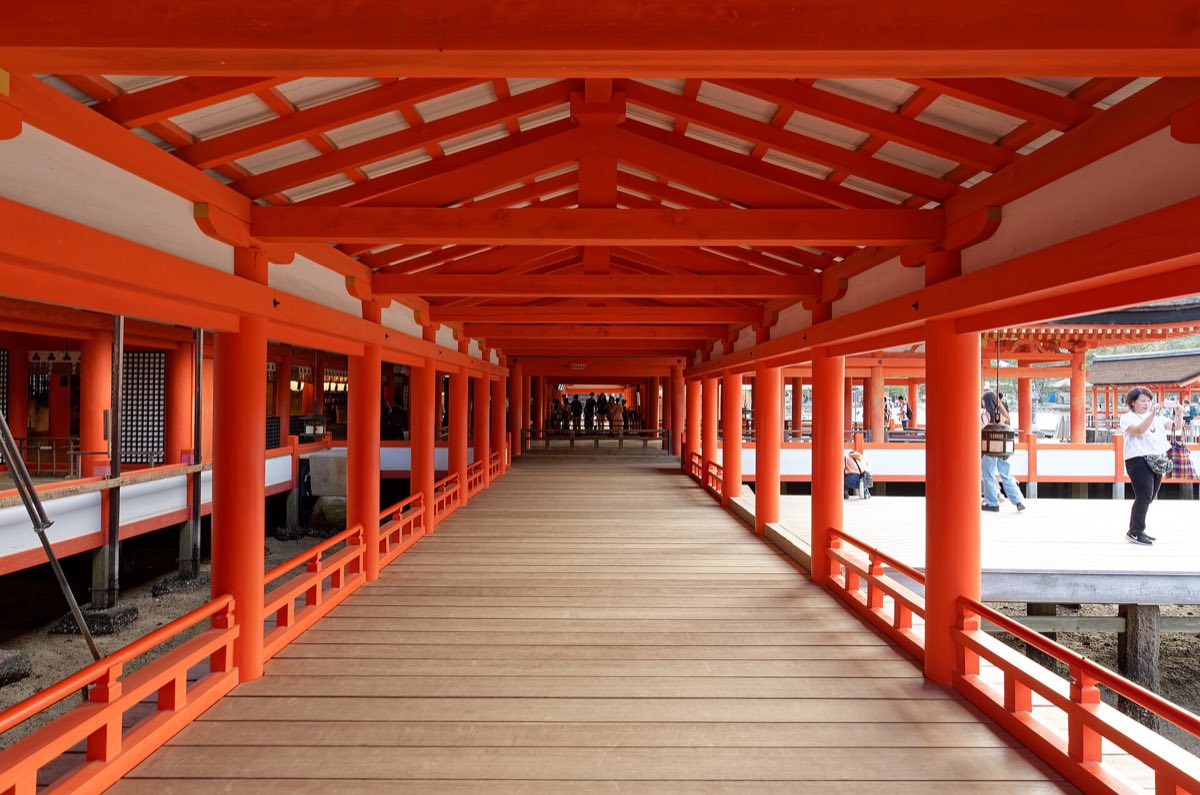 The East Corridor of Itsukushima Shrine, built out over the water